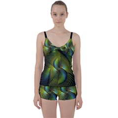 Fractal Abstract Design Fractal Art Tie Front Two Piece Tankini by Celenk