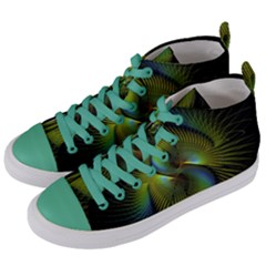 Fractal Abstract Design Fractal Art Women s Mid-top Canvas Sneakers by Celenk