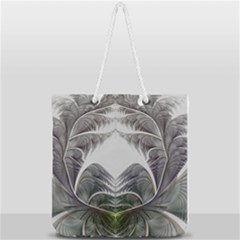 Fractal White Design Pattern Full Print Rope Handle Tote (large) by Celenk