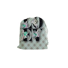 Rustic Love Drawstring Pouches (small)  by NouveauDesign