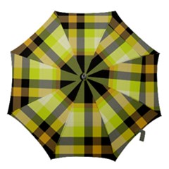 Tartan Abstract Background Pattern Textile 5 Hook Handle Umbrellas (large) by Celenk