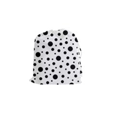Black On White Polka Dot Pattern Drawstring Pouches (small)  by LoolyElzayat