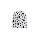 Black On White Polka Dot Pattern Drawstring Pouches (XS)  View1