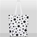 Black On White Polka Dot Pattern Full Print Rope Handle Tote (Small) View2