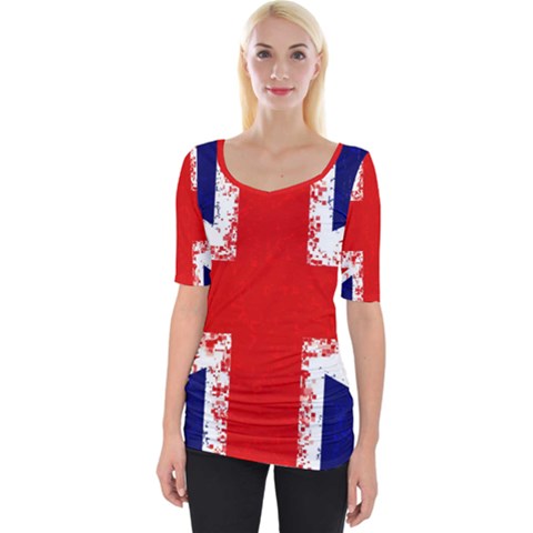 Union Jack London Flag Uk Wide Neckline Tee by Celenk