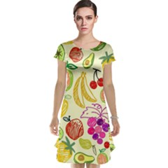 Cute Fruits Pattern Cap Sleeve Nightdress by paulaoliveiradesign
