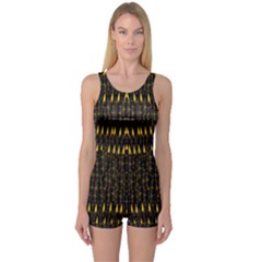 Hot As Candles And Fireworks In The Night Sky One Piece Boyleg Swimsuit by pepitasart