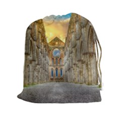 Abbey Ruin Architecture Medieval Drawstring Pouches (xxl) by Celenk