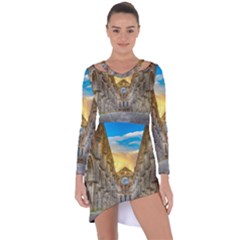 Abbey Ruin Architecture Medieval Asymmetric Cut-out Shift Dress by Celenk