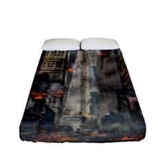 Destruction War Conflict Death Fitted Sheet (full/ Double Size) by Celenk