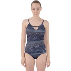 Ducting Construction Industrial Cut Out Top Tankini Set by Celenk