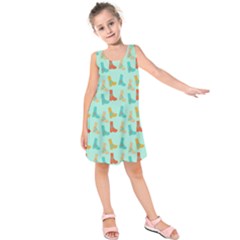 Blue Orange Boots Kids  Sleeveless Dress by snowwhitegirl