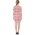Cream Retro Dots V-neck Bodycon Long Sleeve Dress View2