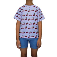 Blue Cherries Kids  Short Sleeve Swimwear by snowwhitegirl