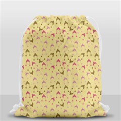 Hats Pink Beige Drawstring Bag (small) by snowwhitegirl