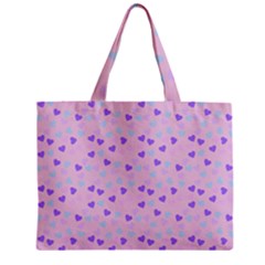 Blue Pink Hearts Zipper Mini Tote Bag by snowwhitegirl