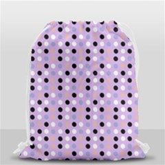 Black White Pink Blue Eggs On Violet Drawstring Bag (small) by snowwhitegirl