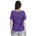 Dark Grape Purple V-Neck Flutter Sleeve Top View2