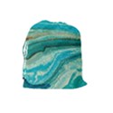 Mint,gold,marble,nature,stone,pattern,modern,chic,elegant,beautiful,trendy Drawstring Pouches (Large)  View2