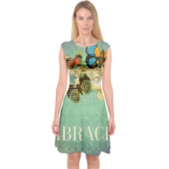 Embrace Shabby Chic Collage Capsleeve Midi Dress by NouveauDesign