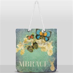 Embrace Shabby Chic Collage Full Print Rope Handle Tote (large) by NouveauDesign