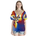 Mandelbrot Math Fractal Pattern V-Neck Flutter Sleeve Top View1
