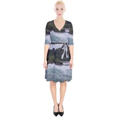 Sightseeing At Niagara Falls Wrap Up Cocktail Dress by canvasngiftshop