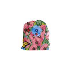 Floral Scene Drawstring Pouches (xs)  by linceazul