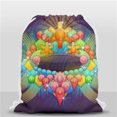 Badge Abstract Abstract Design Drawstring Bag (small) by Nexatart
