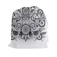 Forest Patrol Tribal Abstract Drawstring Pouches (xxl) by Nexatart