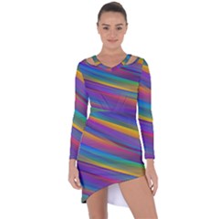 Colorful Background Asymmetric Cut-out Shift Dress by Nexatart