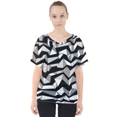 Polynoise Lowpoly V-neck Dolman Drape Top by jumpercat