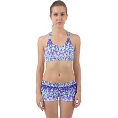 Purple Disintegrate Back Web Sports Bra Set by jumpercat