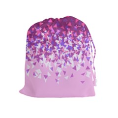 Pink Disintegrate Drawstring Pouches (extra Large) by jumpercat