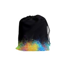 Frame Border Feathery Blurs Design Drawstring Pouches (medium)  by Nexatart