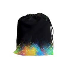 Frame Border Feathery Blurs Design Drawstring Pouches (large)  by Nexatart