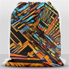 City Scape Drawstring Bag (large) by NouveauDesign