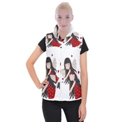 Cupid Girl Women s Button Up Puffer Vest by Valentinaart