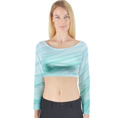 Texture Seawall Ink Wall Painting Long Sleeve Crop Top by Nexatart