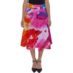 Abstract Art Background Paint Perfect Length Midi Skirt by Nexatart