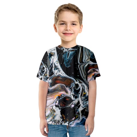 Abstract Flow River Black Kids  Sport Mesh Tee by Nexatart