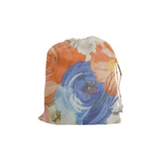 Texture Fabric Textile Detail Drawstring Pouches (medium)  by Nexatart