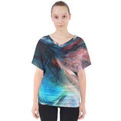 Background Art Abstract Watercolor V-neck Dolman Drape Top by Nexatart