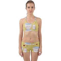 Cute Tea Back Web Sports Bra Set by Valentinaart