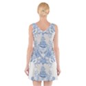 beautiful,pale blue,floral,shabby chic,pattern V-Neck Sleeveless Skater Dress View2