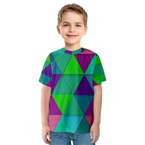 Background Geometric Triangle Kids  Sport Mesh Tee by Nexatart