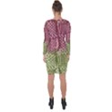 Knitted Wool Square Pink Green Asymmetric Cut-Out Shift Dress View2