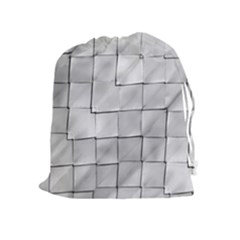 Silver Grid Pattern Drawstring Pouches (extra Large) by dflcprints