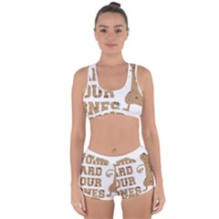Work Hard Your Bones Racerback Boyleg Bikini Set by Melcu
