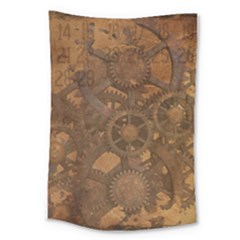 Background Steampunk Gears Grunge Large Tapestry by Nexatart